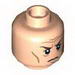 Minifig Head Dual Sided Brown Eyebrows, Cheek Lines, Smile / Frown Print [Hollow Stud]