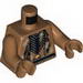 Torso Bare Chest with Beaded Necklace and Feathers and Dirt Patches Print / Medium Dark Flesh Arms / Medium Dark Flesh Hands
