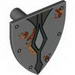 Minifig Shield - Triangular with Silver Studs and Diamonds and Mud Spots Print