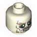 Minifig Head Dual Sided LotR Ghost with Glowing Eyes and Moustache, Bottom Teeth / Top and Bottom Teeth Print [Hollow Stud]