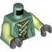 Torso LotR Robe with Light Green Straps and Gold Belt Print / Yellowish Green Arms / Dark Bluish Gray Hands