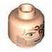Minifig Head SW Blue Eyes, Tribal Tattoo, Stubble and Scars Print (Obi-Wan - Rako Hardeen) [Hollow Stud]