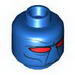 Minifig Head Alien with SW Narrow Set Red Eyes and Black Facial Features Print (Cad Bane) [Hollow Stud]