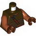 Torso SW Vest with Dark Tan Stripes and Reddish Brown Shoulder Strap Print / Dark Orange Arms / Reddish Brown Hands 