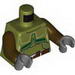 Torso SW Armor with White and Reddish Brown Belt and Dark Green Markings Print / Dark Brown Arms / Dark Bluish Gray Hands