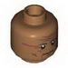 Minifig Head Dual Sided Wrinkles and Dark Red Face Paint, Mouth Closed / Mouth Open Scared Print [Hollow Stud]