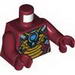Torso Armor with Gold Plates and Blue Circle (Arc Reactor) Print / Dark Red Arms / Dark Red Hands