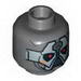 Minifig Head Alien with Silver Mask and Red Eyes Print (SW Sith Warrior) [Hollow Stud]