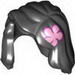 Minifig Hair Female Mid-Length with Part over Front of Right Shoulder and Pink Flower Print on Left Side