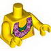 Torso Green Halter and Pink Flowers Print / Yellow Arms / Yellow Hands