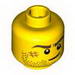 Minifig Head Beard Stubble, Brown Eyebrows, Crooked Smile, White Pupils and Scar Print [Blocked Open Stud]