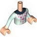 Набор LEGO Torso Friends Light Aqua Sweater with Dark Blue Collar, Light Aqua Sleeves and Light Flesh Hands Print, Light Flesh