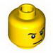 Набор LEGO Minifig Head Eyebrows and Scowl, White Pupils Print [Hollow Stud], Желтый
