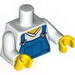 Набор LEGO Torso V-Neck Shirt with Blue Overalls - Printed Back Print / White Arms / Yellow Hands, Белый