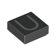 Набор LEGO Tile 1 x 1 with letter Capital U Print, Белый