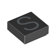 Набор LEGO Tile 1 x 1 with letter Capital S Print, Белый