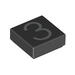 Tile 1 x 1 with Silver Number 3 Print