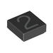Набор LEGO Tile 1 x 1 with Silver Number 2 Print, Черный