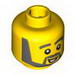 Набор LEGO Minifig Head with Thick Gray Eyebrows, Angular Beard, Open White Mouth, White Pupils Print [Hollow Stud], Желтый