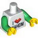 Набор LEGO Torso with 'I L Anaheim' Print / Green Arms / Yellow Hands, Белый