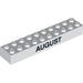 Brick 2 x 10 with Black 'JULY' and 'AUGUST' Print on opposite sides