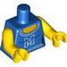 Torso City Female Blue Top with Scoop Neck and White 'M' Print / Yellow Arms / Yellow Hands
