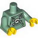 Torso with Pockets and Skull and Crossbones Print / Sand Green Arms / Yellow Hands