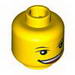 Minifig Head with Eyebrows, White Pupils, Wide Open Smile (LEGO Club Max) [Blocked Open Stud]