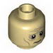 Minifig Head Dual Sided Wrinkles and Sunken Eyes Worried / Angry Print [Wormtongue] [Hollow Stud]