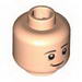 Minifig Head Dual Sided Brown Eyebrows, White Pupils, Chin Dimple, Smile / Open Mouth Scared Print
