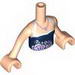Torso Friends Dark Blue and White Halter Top with Flowers and Necklace Print, Light Flesh Arms and Hands