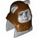 Minifig Head Modified Ewok with Reddish Brown Hood with White Tooth Print