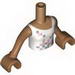 Torso Friends White Vest Top with Squares Print, Medium Dark Flesh Arms with Hands