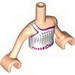 Torso Friends - Sleeveless Top with White and Magenta Print, Light Flesh Arms and Hands