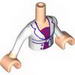 Torso Friends White Sleeved Jacket with Magenta Top