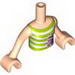 Torso Friends Medium Green and White Striped Top with Magenta Dolphin and Starfish Print, Light Flesh Arms with Hands 