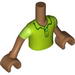 Torso Friends Boy Bright Green Polo Shirt with Short Sleeves Print, Medium Dark Flesh Arms and Hands