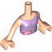 Torso Friends Medium Violet Top with Flowers Print, Light Flesh Arms with Hands
