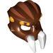 Minifig Mask - Chima Spider with 6 Orange Eye Spots, Dark Orange Stripes and White Fangs Print