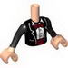Torso Friends Black Jacket with Bow Tie and Cummerbund, Light Flesh Arms with Hands with Black Sleeves Print