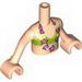Torso Friends Lime Bikini Top with Magenta and White Lei Print, Light Flesh Arms with Hands