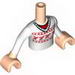 Torso Friends White Sweater with Red Reindeer Print, Light Flesh Arms with Hands with White Sleeves Print