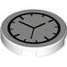 Tile Round 2 x 2 with Bottom Stud Holder with Clock Print