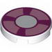 Набор LEGO Tile Round 2 x 2 with Magenta and Bright Pink Life Preserver Print, Белый