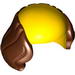 Набор LEGO Minifig Hair Male Bald with Reddish Brown Hair Print, Желтый