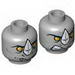 Minifig Head Dual Sided Alien Chima Rhinoceros with Orange Eyes and White Horn Neutral / Angry Print [Hollow Stud] 