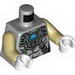 Torso Chima Silver Armor with Straps and Blue Round Jewel (Chi) Print / Tan Arms / White Hands