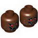 Minifig Head Alien with Fangs, Red Eyes and Fur Print [Hollow Stud]