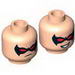 Minifig Head Dual Sided Mask Black with Red Eyeholes Determined / Smiling Print (Nightwing) [Hollow Stud]