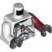 Torso Clone Trooper Armour with Dark Red Details and Gray Belts Print / Dark Red Arm Left / White Arm Right / Black Hands 